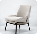 Modern light-grey upholstered chair